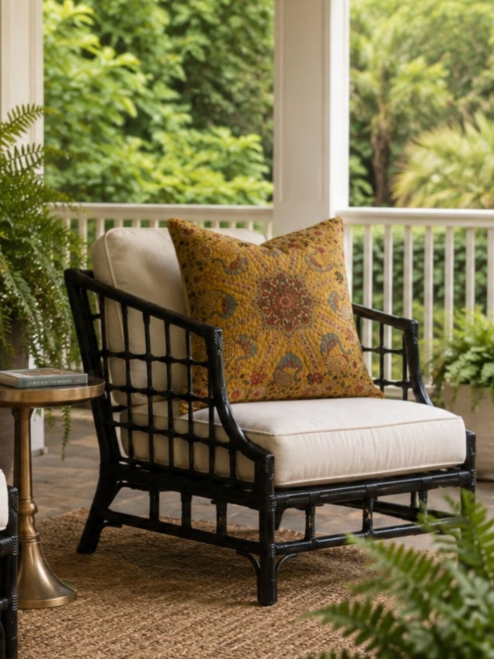 Pottery Barn Set of 2 Quilted Euro Shams Block Print Birds India Cotton 25x25